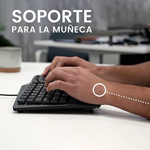 Perixx PERIBOARD-535BL ES Teclado dividido mecánico ergonómico con Cable - nterruptores Clicky Azules de Bajo perfil - Teclas programables - Compatible con Windows y Mac OS X - Tecla