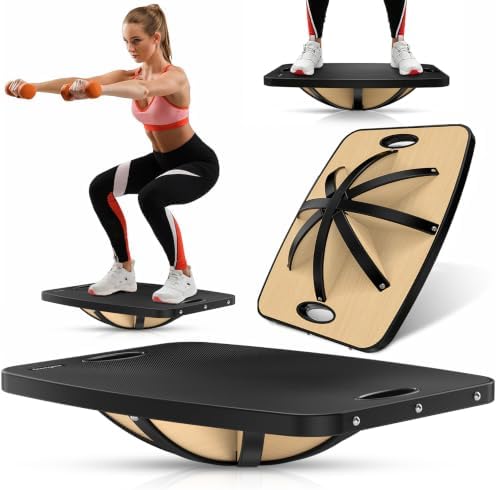 Advanced Wood Balance Board, Table Balance Board, Office Swing Board, for Physical Therapy, Fast Fitness Training and Outdoor Sports Balance Training Device