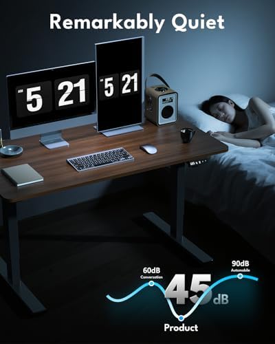 Electric Standing Desk, Gaming Desk, 48 x 24 Inch, Walnut