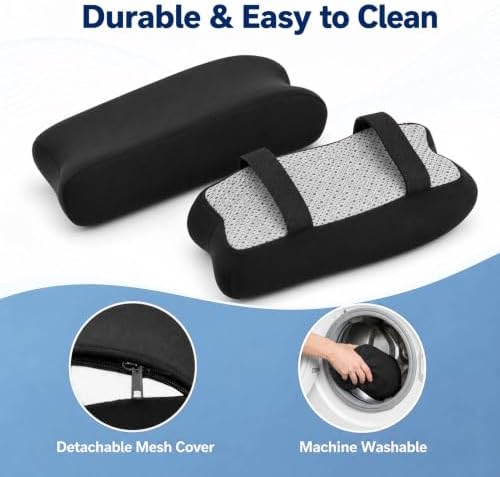 2 Pack Memory Foam Office Chair Armrest Pads, Ergonomic Elbow Support
