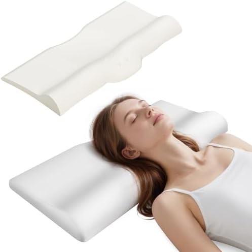 SMDR Ultra Slim Ergonomic Memory Foam Cervical Pillow – Low Profile Orthopedic Neck Support Pillow for Stomach, Side & Back Sleepers, 2"–0.8" Thin Design, Washable Cover