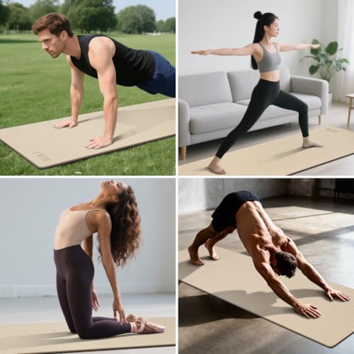 ILILI 10mm Extra Thick, TPE Yoga Mat, 76×28 Inch Extra Long, Carrying Strap
