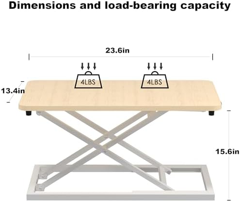 Decoholic 24 inch Height Adjustable Standing Desk Converter（Light Wood