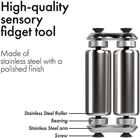 ONO Roller - Handheld Fidget Toy for Adults | Help Relieve Stress, Anxiety, Tension | Promotes Focus, Clarity | Compact, Portable Design (Natural, Mini Size - Stainless Steel)