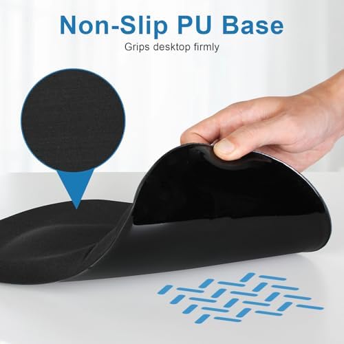 Ergonomic Mouse Pad with Wrist Rest, Carpal Tunnel Mousepad Waist Support, Memory Foam Massage Design Pain Relief (ABCD123)