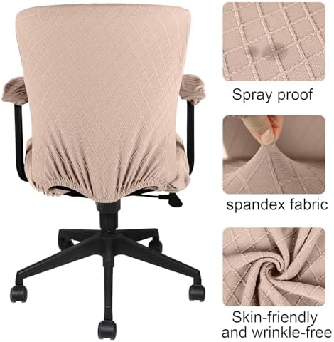 Tallew 4 Pcs Office Chair Covers Stretch Seat Armrest, Camel