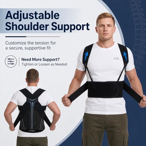 Back Brace Posture Corrector for Men, Adjustable Back Support Brace