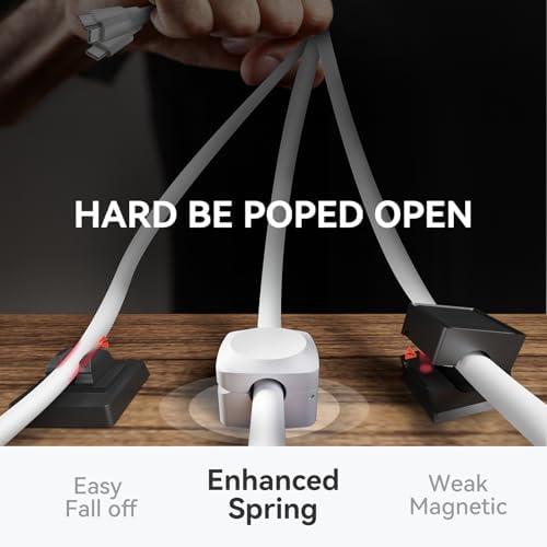 Daisyhome Rotatable Cord Organizer, Strong Adhesive Spring Cable Clips