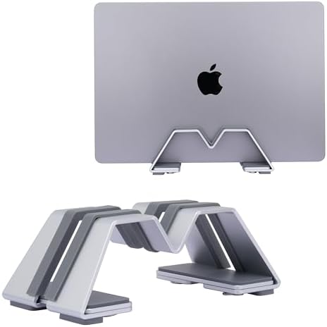 Adjustable Vertical Laptop Stand - Aluminum, Universal Fit for All Laptops (10-30mm Thickness) - Fashion Design, Adjustable Width, Anti-Slip & Scratch-Resistant, Patented Design