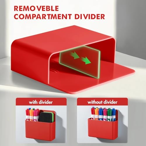 BEYGORM Plastic Magnetic Pen Holder, Powerful Magnet, 2 Pack