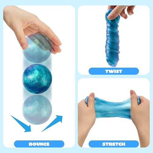 JOYIN Peacock Blue Pearl Putty 4.23oz (120g), Therapy Putty, Slime for Kids, Anxiety & Stress Relief Toys, Great Sensory Experience, Never Dry Out, Birthday Gifts, Party Favors, Halloween, Christmas