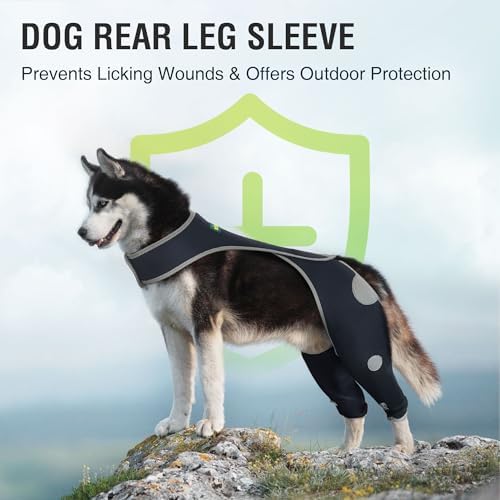 Dog Hind Leg Sleeve, Recovery Sleeve to Stop Licking & Protect Wounds - M