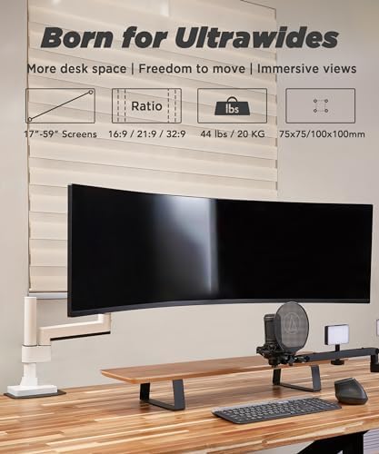 ULTRARM Heavy Duty Monitor Arm for Ultrawide Curved Monitors Modular Design