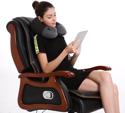 Keemall Inflatable Travel Neck Pillow for Airplane, Car & Long Flight Sleep