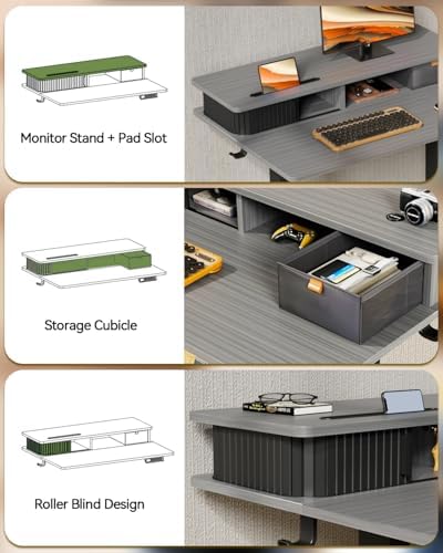JOY worker 35" Electric Standing Desk Height Adjustable with Storage Shelf