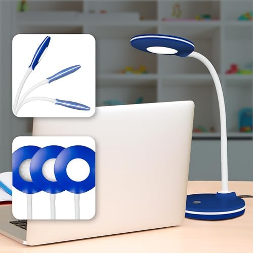 OttLite Study LED Desk Lamp, Blue and White