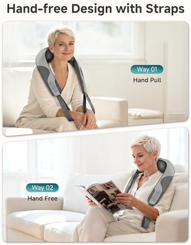 2026 Cordless 4D Shiatsu Neck and Shoulder Massager With Heat Pain Reilef