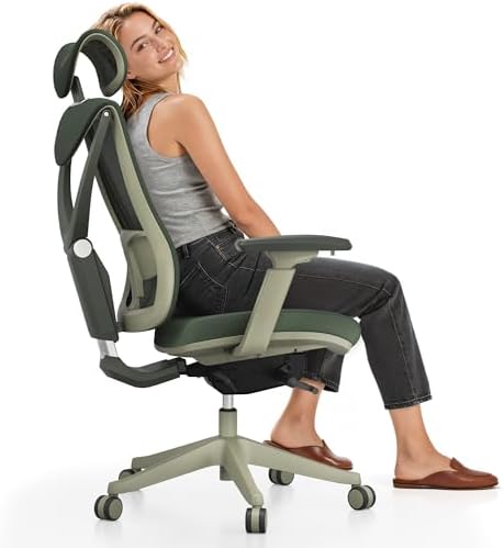 Desktronic Ergonomic Office Chair — Adjustable Desk Chair with Lumbar Support, Wide Seat, Headrest, 9 Adjustable Settings, Breathable Mesh Back, Comfortable Home Office Chair for Long Hours