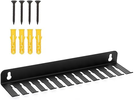 Sumnacon Wall Mounted Cable Hanger and Organizer, 13 Cable Slot Cable Hanger,Iron Cable Rack-Slots Width from 6 to 9mm for Cord Management,Black