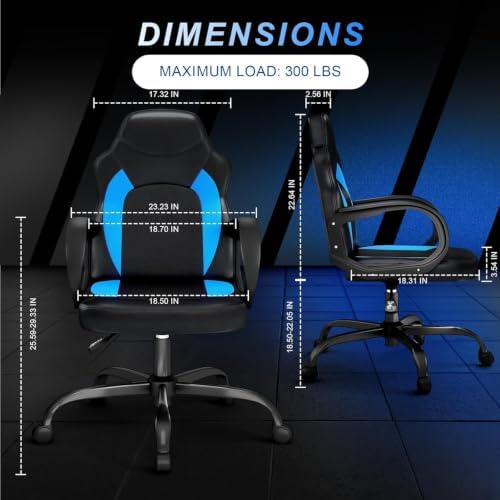 Comfy Gaming Chair, High‑Back Computer Video Game Chair, Blue