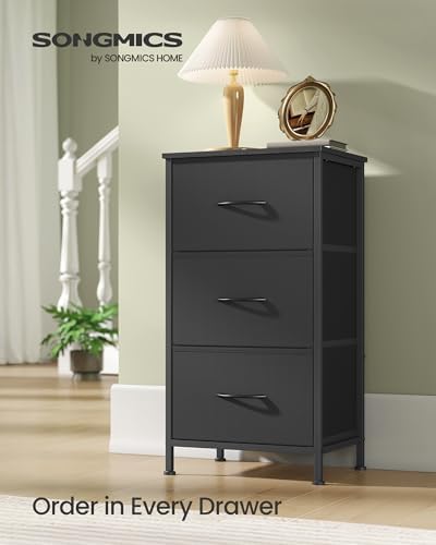 SONGMICS Dresser for Bedroom, Small Dresser with 3 Fabric Drawers