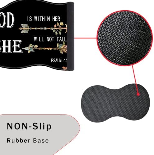 Mouse Pad with Wrist Support + Desk Mat + Coaster 3 in 1 Set, XXL Large Gaming Mousepad Ergonomic Mouse Pads for Desk Computer Laptop Office,Flower Bible Verse Psalm 46-5