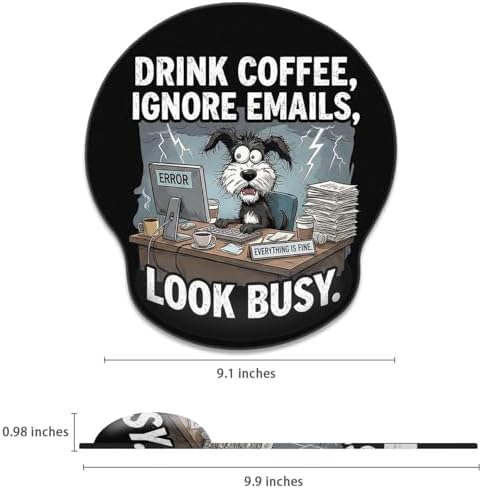 Britimes Ergonomic Mouse Pad with Wrist Support, Dog Coffee