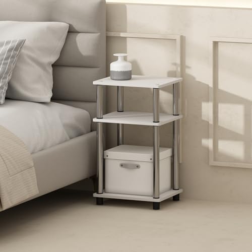 Furinno JUST Set of 2 Toolless 3-Tier Night Stand, White Oak