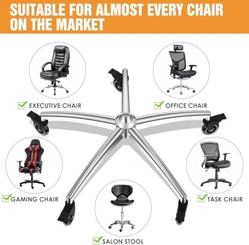 Office Chair Base Replacement (3300 lbs) - Heavy Duty Alloy, Universal Fit