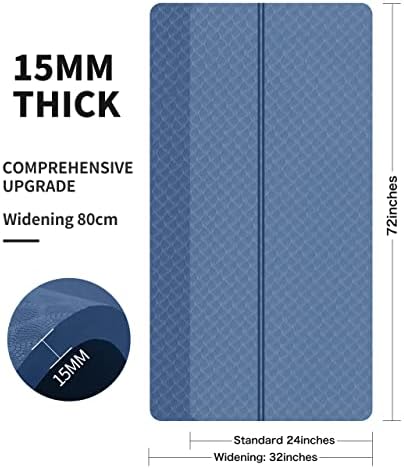 nuveti Large Exercise Mat - 15mm/20mm/30mm Thick Yoga Mat | Workout Mat for Fitness, Yoga, Pilates, Stretching & Floor Exercises for Women & Men with Free Carrying Bag