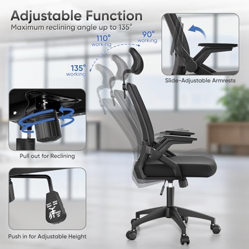 Athena Collection Mesh Back Ergonomic Office Chair with Headrest, 18 Pack