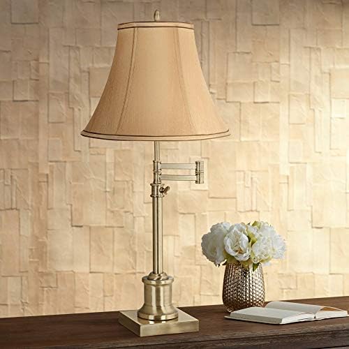 Westbury 36" Gold Large Table Lamp Adjustable Swing Arm Brass Antique
