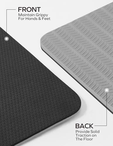 Ewedoos Eco Friendly Yoga Mat Thick TPE Yoga Mat Non Slip Yoga Mats Anti-tear Exercise Workout Mat for Women Men Kids Yoga, Pilates and Fitness