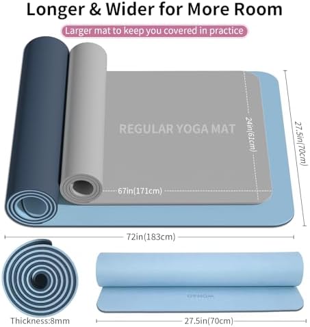 8mm Thick Yoga Mat Non Slip for Women Men