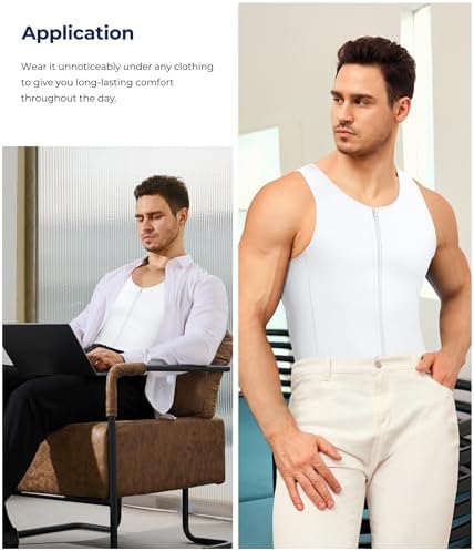 TAILONG Men Compression Shirt for Body Slimming Tank Top Shaper Tight Undershirt Tummy Control Girdle