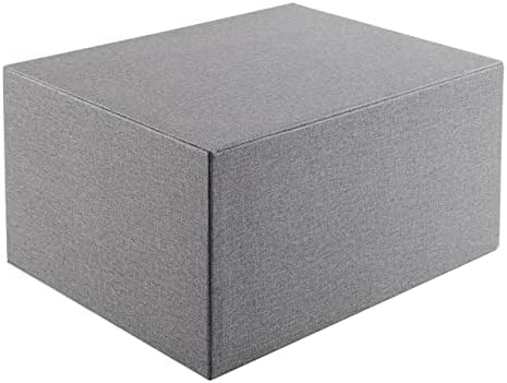 Cloth-effect Faux Leather Desk Organizer File Cabinet Executive Office Supplies Desktop Filing A4 Contract Document Stackable Storage Box with 3 Drawers (Grey)