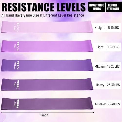 Deekin 20 Pcs Resistance Bands, 10-115 Lbs, 5 Levels