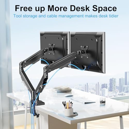 Dual Monitor Mount for Screens up to 43", Heavy Duty Monitor Arm