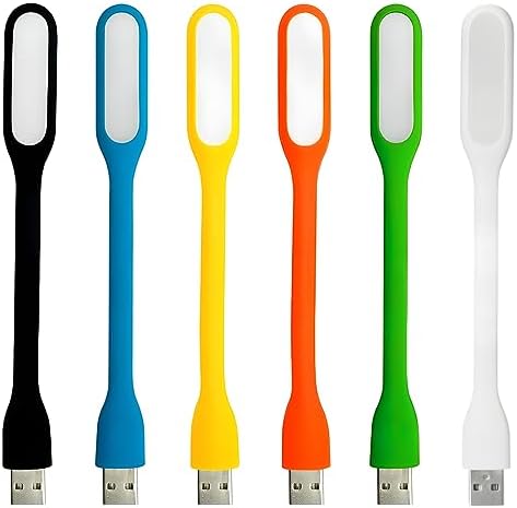USB LED Light Lamp for Power Bank, Portable Eye Care Mini Night Light with Flexible Arm, USB Gooseneck Reading Lamps Book Light,Compatible for Desktop, Notebook Laptop (10-Yellow)