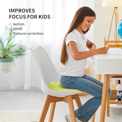 Inflated Wobble Cushion,Circular Non-slip Texture for Comfortable Sitting,Extra Thick Dyna Disc with Pump for Core Strength,Wiggle Seat to Improve Posture,Fitness,660lb Load Capacity