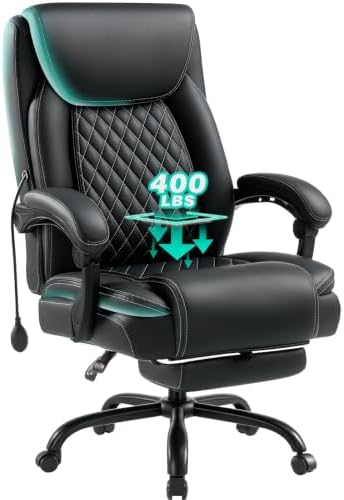 Reclining Office Chair with Foot rest,Comfy Desk Chair with Lumbar Support