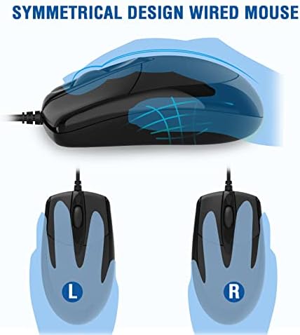 EDJO Wired Keyboard and Mouse Combo,Ergonomic with Palm Rest,Full Size