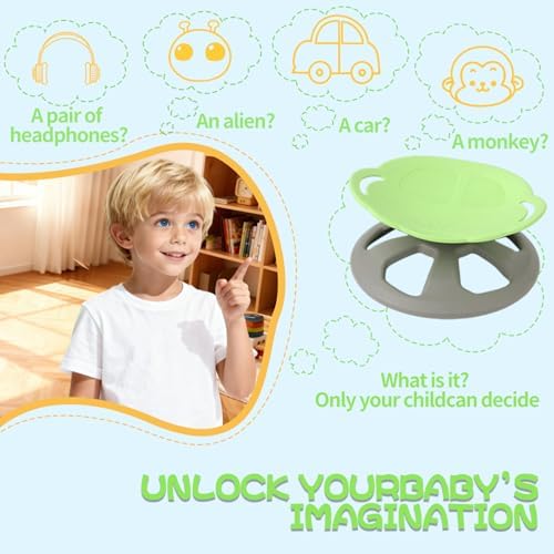 BABAMU Spinning Chair for Autistic Kids, Sensory Swivel Chair, 220LBS Weight Capacity, Autism Sensory Products, Autism Toys, Sensory Toy (Green, Handle)