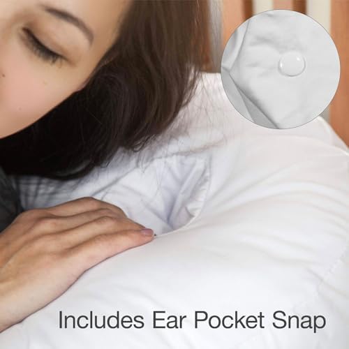 DMI Protective Pillowcase for the Side Sleeper Pillow, Extends Product Life of Pillow, Protects Against Moisture & Stains, Zipper & Snap Enclosure, White