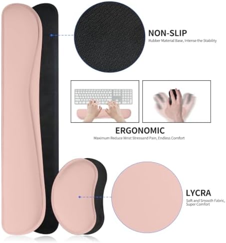 Desk Mat Set,3-in-1 Mouse Pad with Wrist Rest and Keyboard Pad