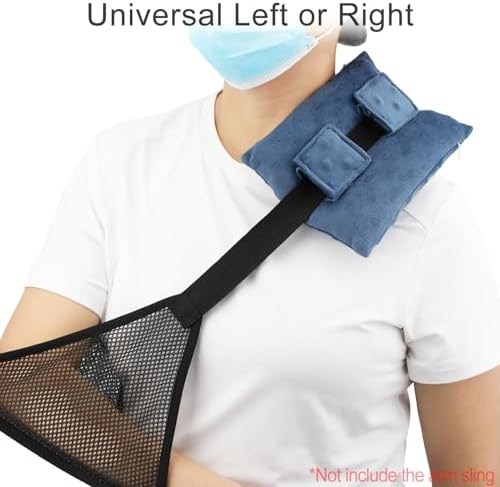 Neck Pad Strap Cushion Pillow for Arm Sling Comfort Shoulder Support Pad Rotator Cuff Replacemet Surgery Elbow Brace Carry Padded Cover Broken Wrist Hand Injury Cast, Minky Dot Denim Blue