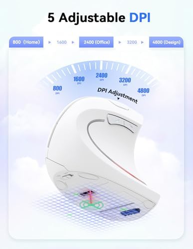 TECKNET Ergonomic Mouse Vertical Wireless with 2.4GHz USB A Receiver