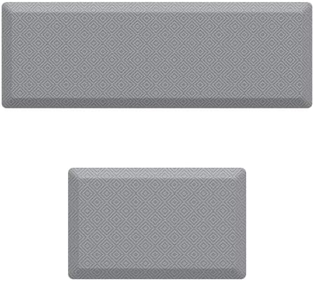 Ophanie Kitchen Mats for Floor 17x28 & 20x60 Grey