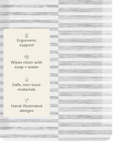 House of Noa Nama Standing Mat – Anti-Fatigue Kitchen Mats for Floor, Cushioned & Non-Slip Kitchen Comfort Mat for Standing, Thick Foam Anti-Fatigue Mat for Kitchen & Workspaces, Reese Ash 22" x 72"