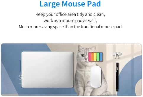 Cute Cat Gaming Mouse Pad Mouse Pads for Desk 11.8x31.5 in Cobalt Blue